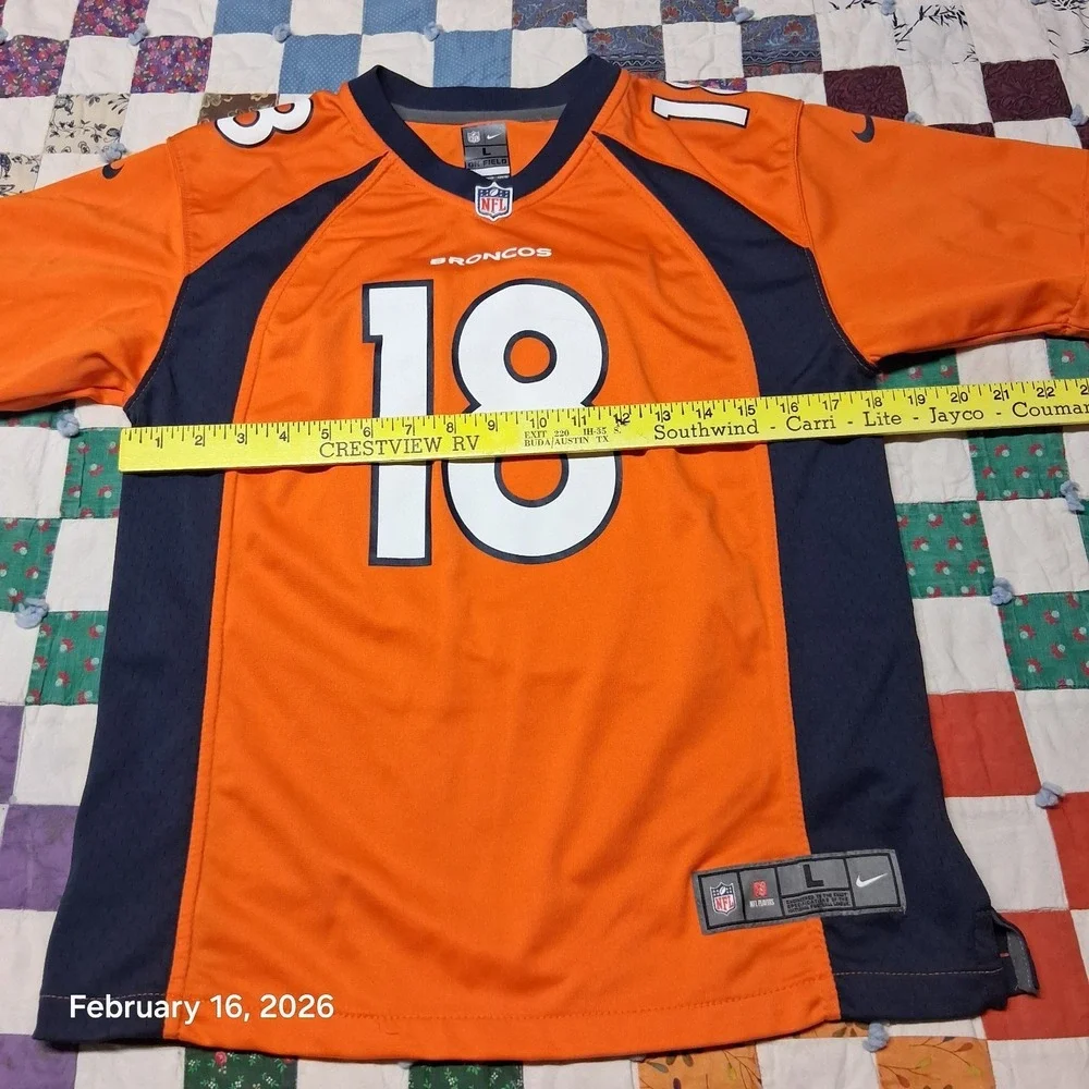 Nike NFL On Field Peyton Manning 18 Denver Broncos Youth Jersey Size Large‎